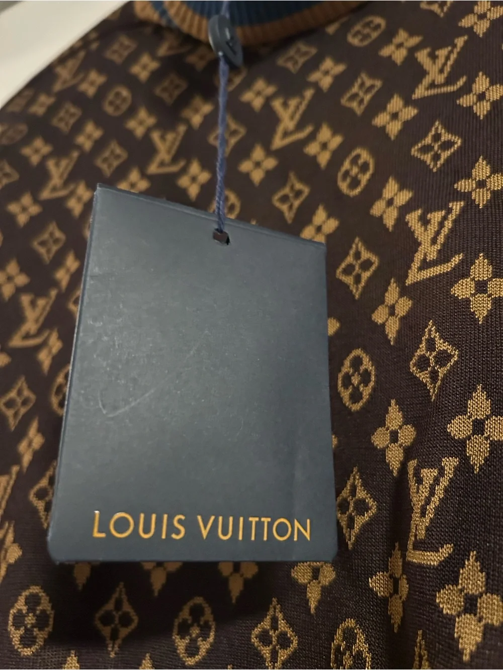 NEW Louis Vuitton Turtleneck Sweater Monogram LV Brown Silk